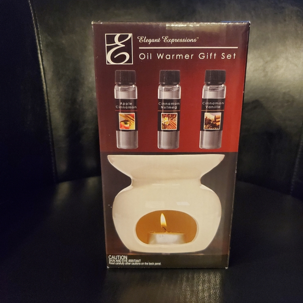 Oil Diffuser and 3-Pc. Oil Gift Set - White